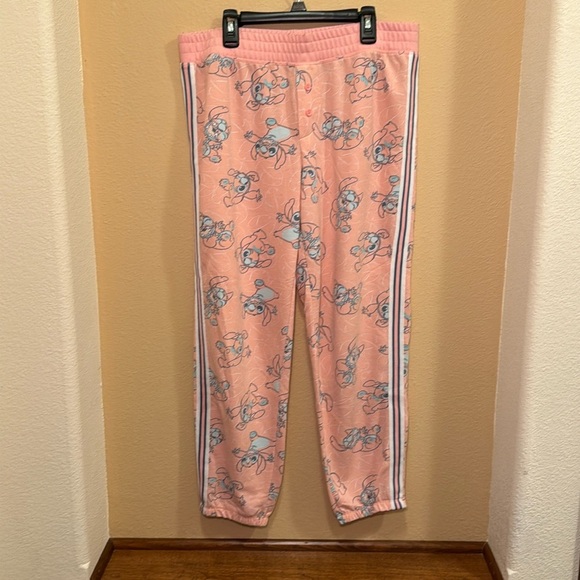 Disney Lili & Stitch women’s pajama bottoms pants pink size Medium. - Picture 1 of 5